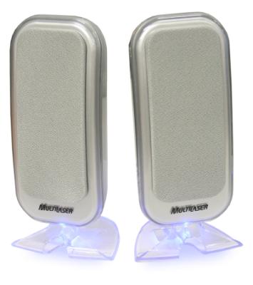 CAIXA SOM 2W RMS USB MULTILASER LED NEON SP00014ML ACRILICO PRAT